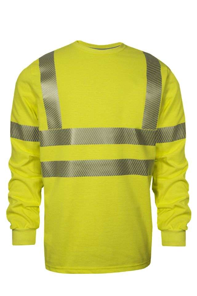 *SALE* SIZE LARGE ONLY!! NSA DriFire FR HI-VIS Lightweight Class 3 Dual Hazard L/S Crewneck- Hi-Vis Yellow